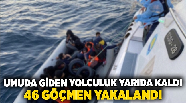 Umuda giden yolculuk yarıda kaldı, 46 göçmen yakalandı