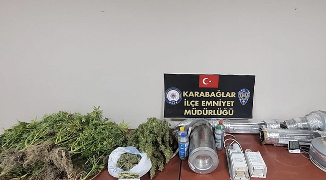 İzmir&#039;de evinde iklimlendirme sistemiyle kenevir yetiştiren zanlı tutuklandı