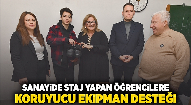 Sanayide staj yapan öğrencilere koruyucu ekipman desteği