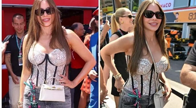 Ünlü oyuncu, Formula 1 Grand Prix etkinliğinde giydiği dantel elbise ile göz kamaştırdı