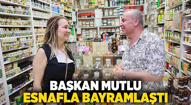 Başkan Mutlu esnafla bayramlaştı