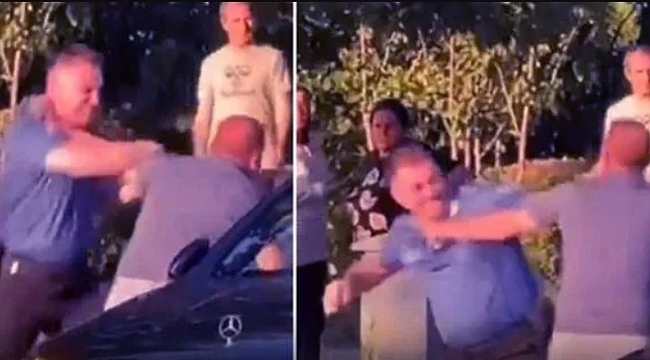 Polis ile iş insanı yumruk yumruğa kavga etti