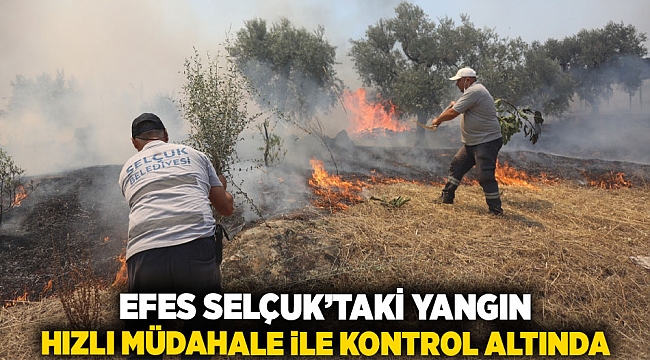 EFES SELÇUK’TAKİ YANGIN HIZLI MÜDAHALE İLE KONTROL ALTINDA