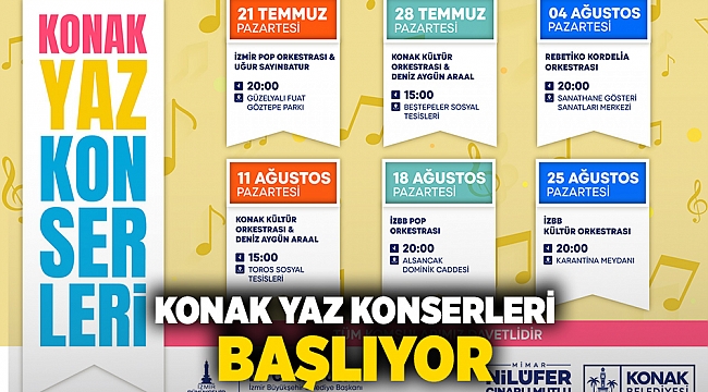 Konak Yaz Konserleri başlıyor