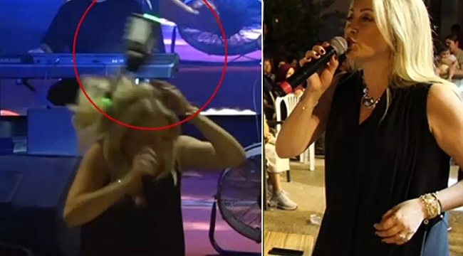 Sahnedeyken başına drone çarptı! Sanatçı Nurcan Altınok&#039;tan soğukkanlı tepki