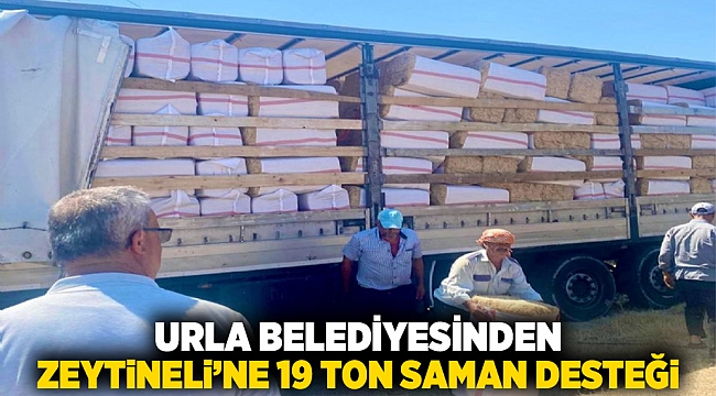 Urla Belediyesinden Zeytineli’ne 19 Ton Saman Desteği