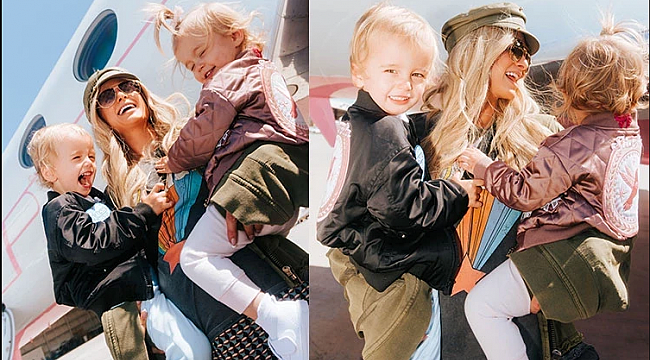 Bir gün anne olacağına kimse inanamazdı… Sosyetik güzel iki çocuğunu özel jetiyle gezdiriyor