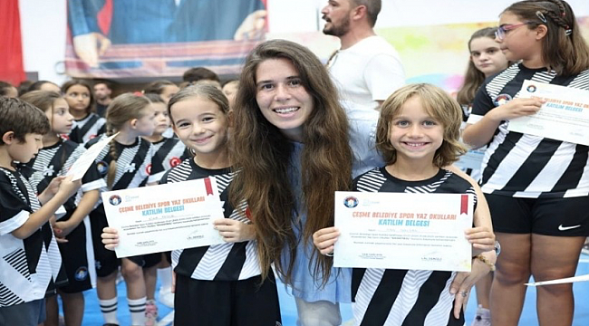 Çeşme Belediyesi Yaz Spor Okulu&#039;nda sertifika coşkusu