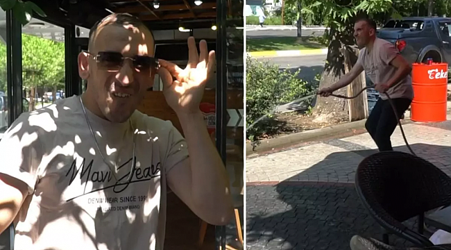 Müşterilerini kapıda havlayarak karşılayan garson, ilgi odağı oldu