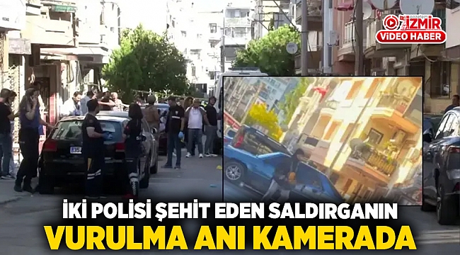 İki polisi şehit eden saldırganın vurulma anı kamerada