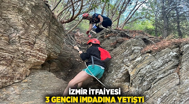 İzmir İtfaiyesi 3 gencin imdadına yetişti