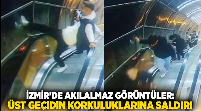 İzmir&#039;de Akılalmaz Görüntüler: Üst Geçidin Korkuluklarına Saldırı