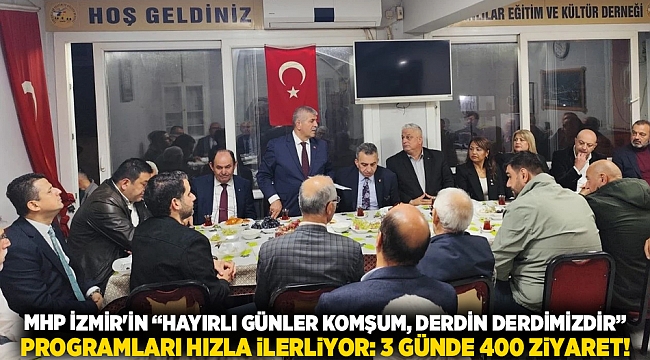 MHP İzmir&#039;in “Hayırlı Günler Komşum, Derdin Derdimizdir” programları hızla ilerliyor 3 günde 400 ziyaret!