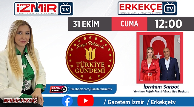 Nergiz Pektaş ile Türkiye Gündemi bugün 12.00&#039;de Gazetem İzmir TV ekranlarında!