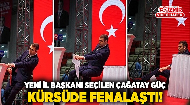 Yeni il başkanı seçilen Çağatay Güç kürsüde fenalaştı!