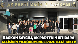 Başkan Saygılı, AK Parti'nin iktidara gelişinin yıldönümünde rozetleri taktı!