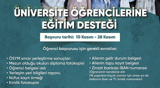 Çeşme Belediyesinden üniversiteli gençlere eğitim desteği