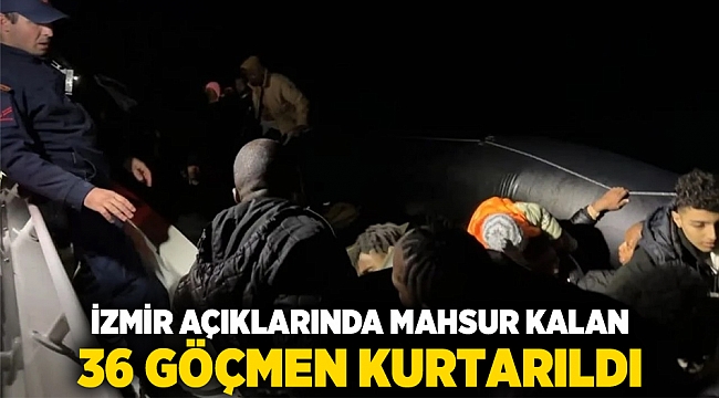 İzmir Açıklarında Mahsur Kalan 36 Göçmen Kurtarıldı