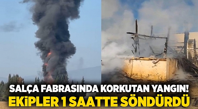 Salça Fabrasında Korkutan Yangın! Ekipler 1 Saatte Söndürdü