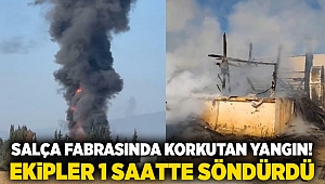 Salça Fabrasında Korkutan Yangın! Ekipler 1 Saatte Söndürdü