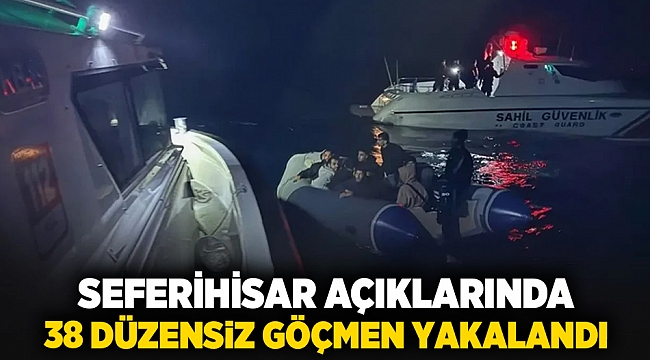 Seferihisar Açıklarında 38 Düzensiz Göçmen Yakalandı