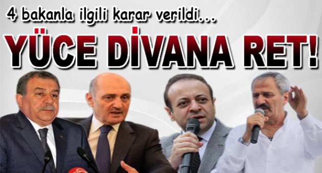 4 eski bakanın Yüce Divan'a sevkine ret