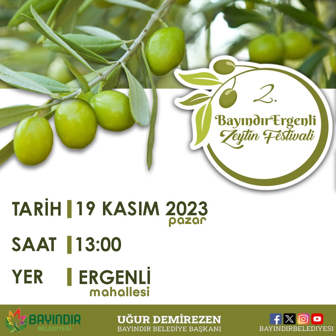 2.Bayındır Ergenli Zeytin Festivali'nin tarihi belli oldu