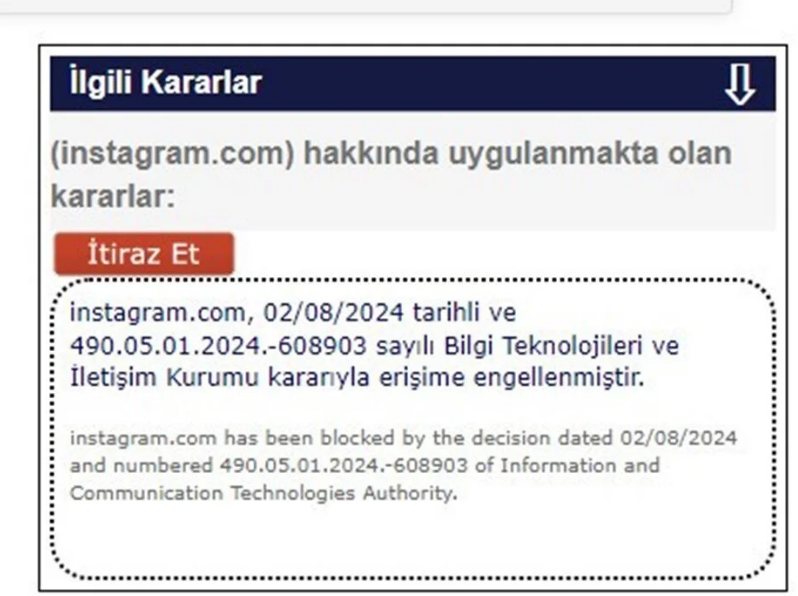 Instagram'a erişim engeli getirildi