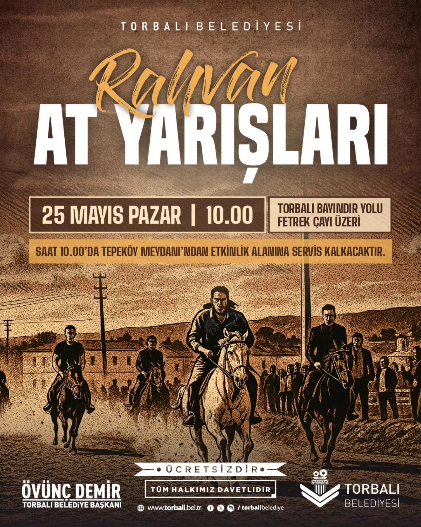Torbalı’da rahvan at yarışı heyecanı yaşanacak