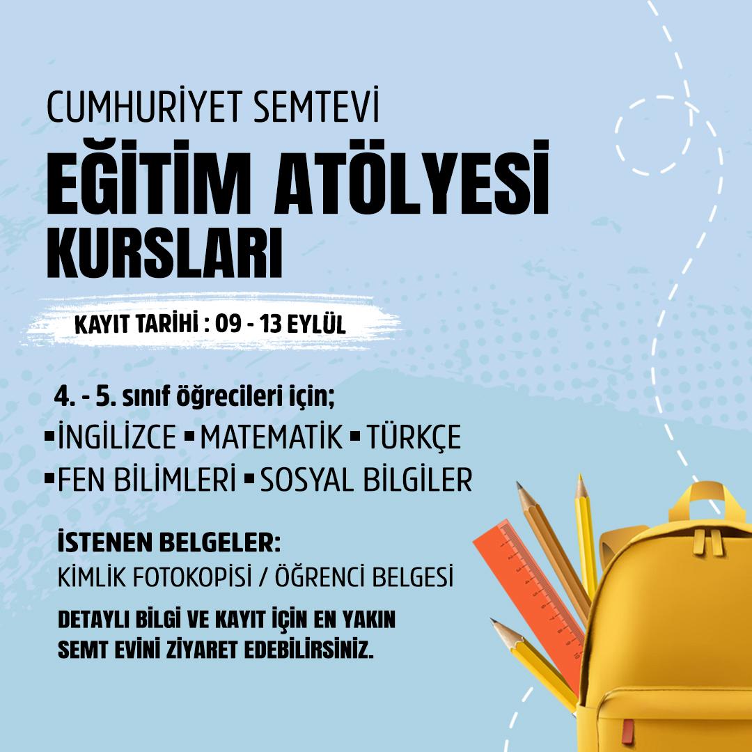 Cumhuriyet Semtevleri'nde kurs kayıtları başladı