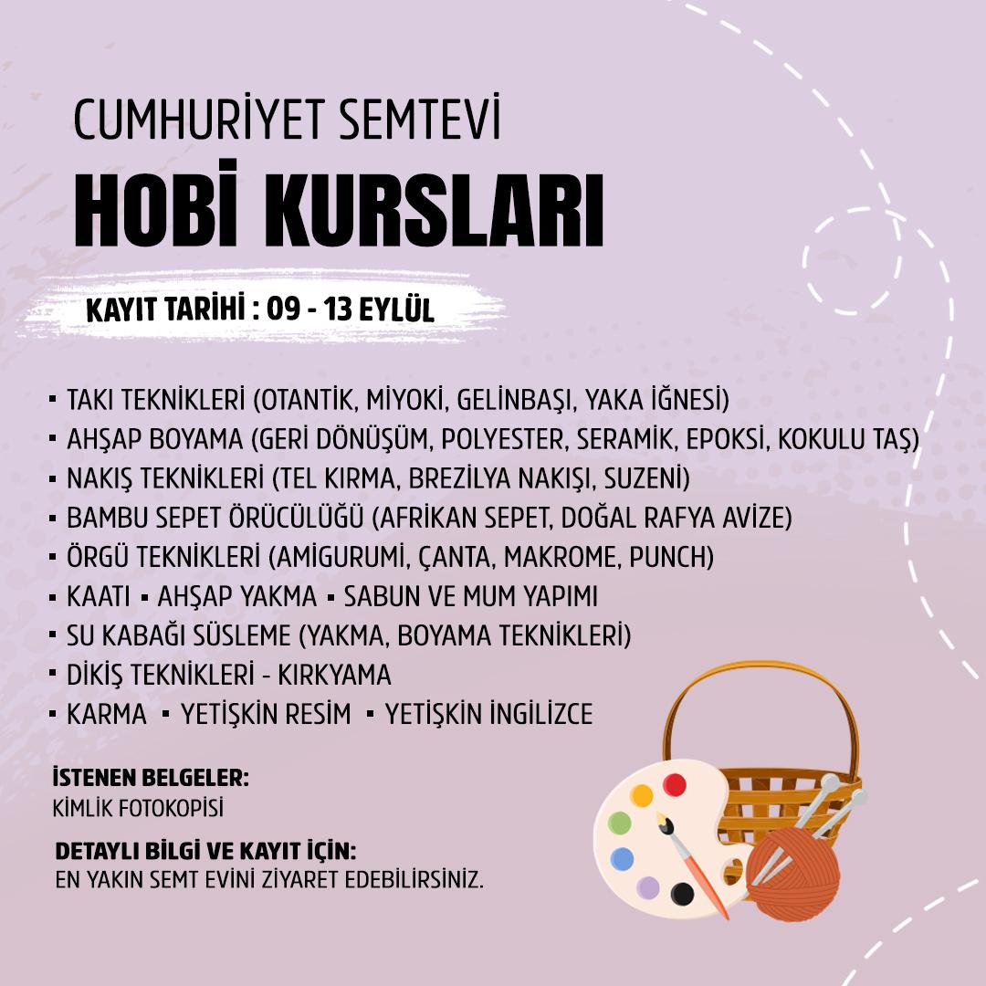 Cumhuriyet Semtevleri'nde kurs kayıtları başladı