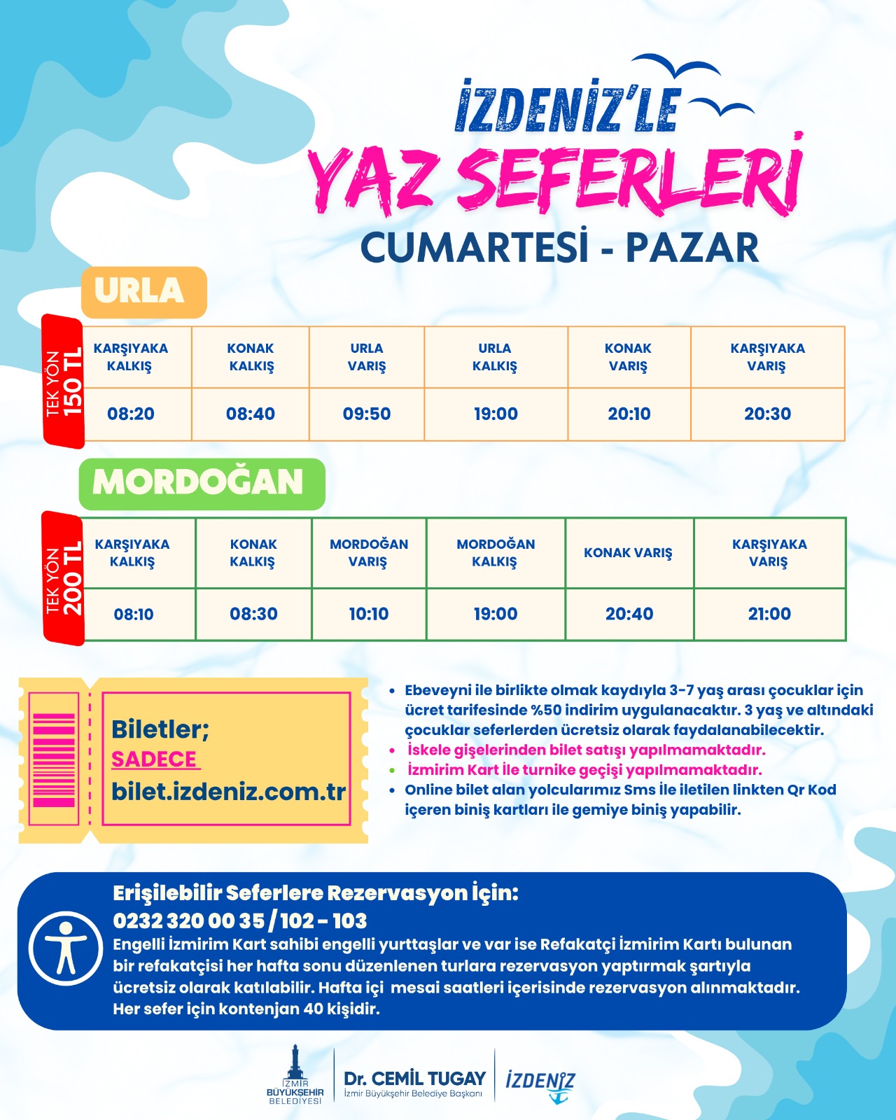 İZDENİZ’in Yaz Seferleri ile istikamet Urla ve Mordoğan