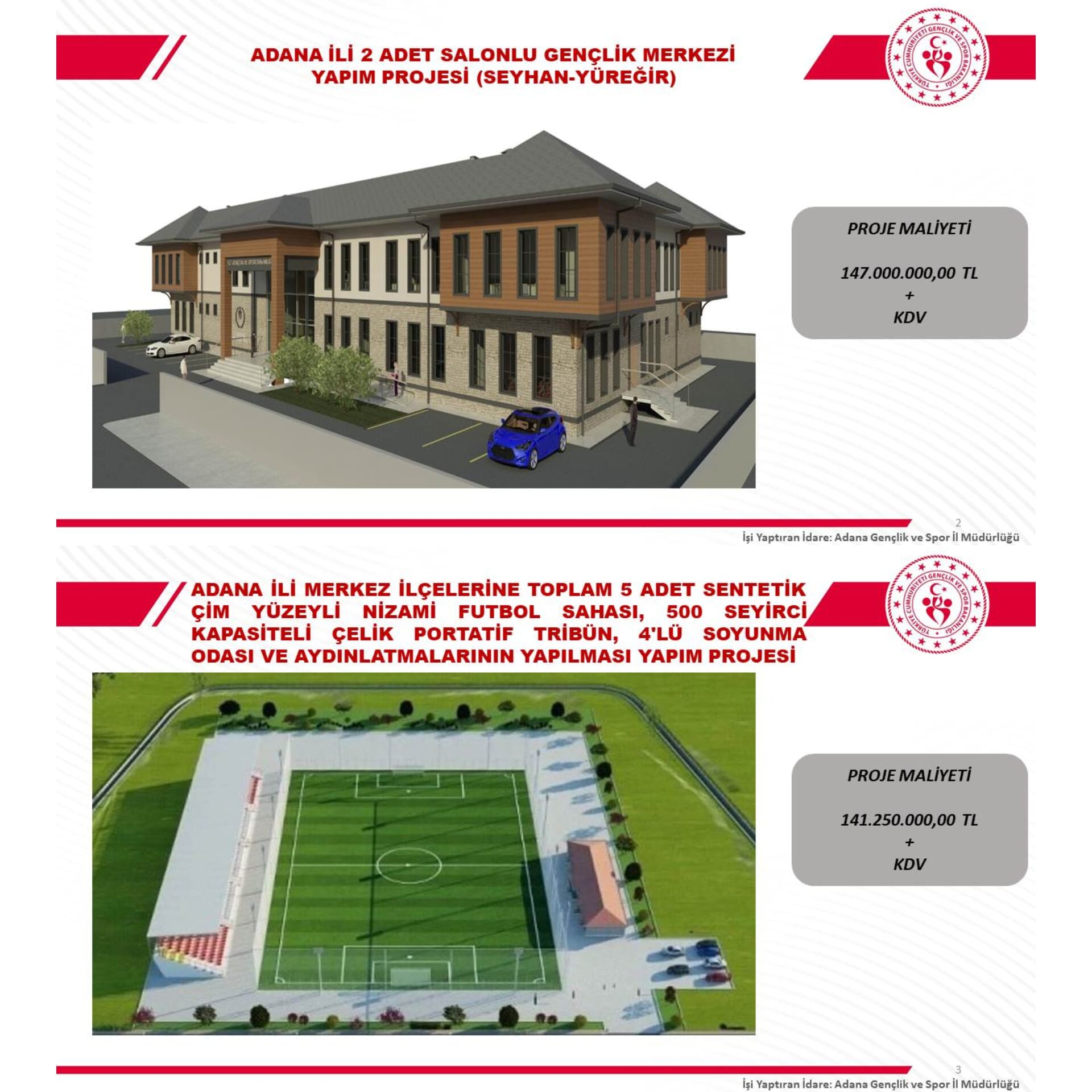 Adana'ya 830 milyon liralık spor yatırımı