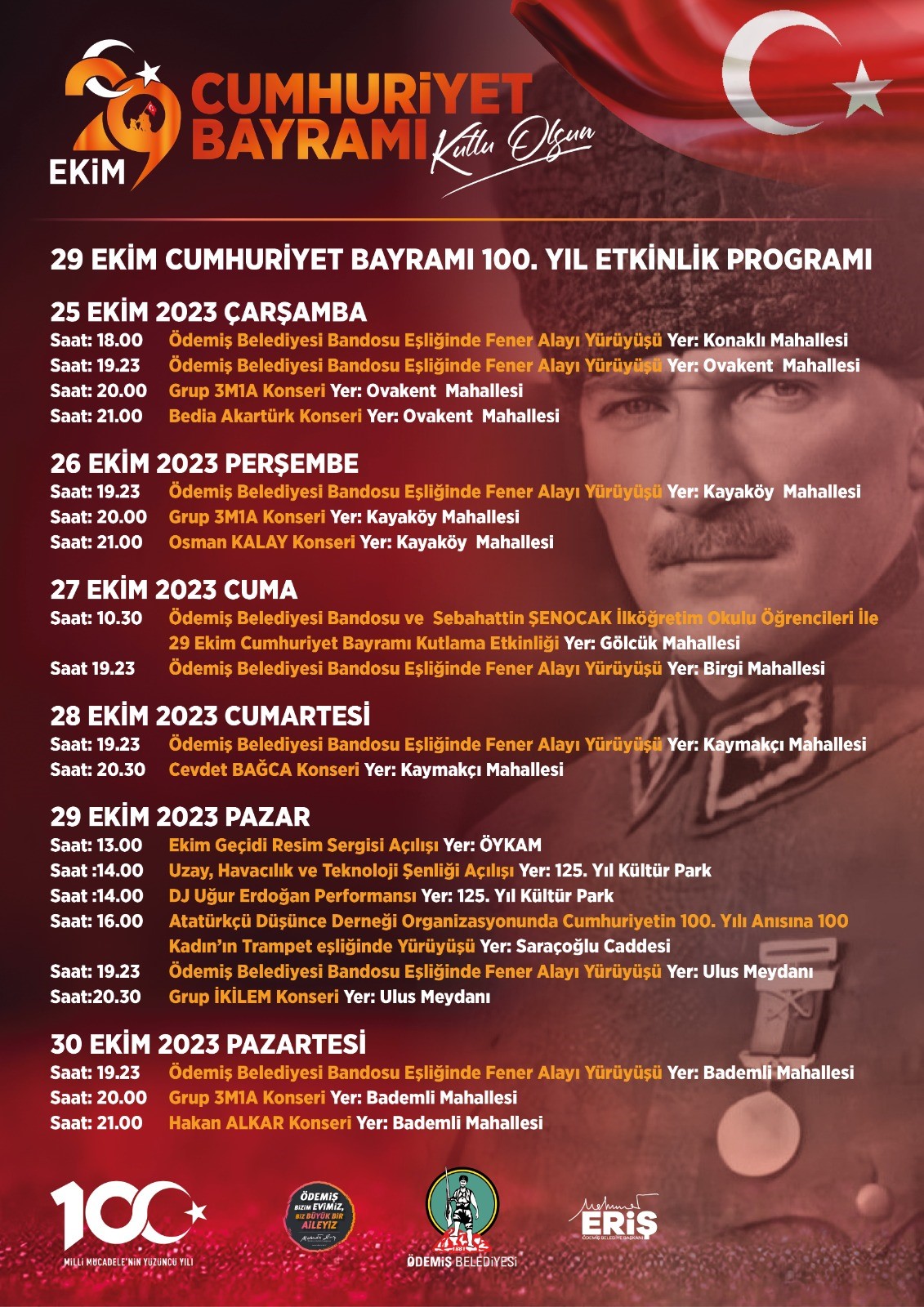 Ödemiş’te Cumhuriyet coşkusu dopdolu etkinliklerle yaşanacak