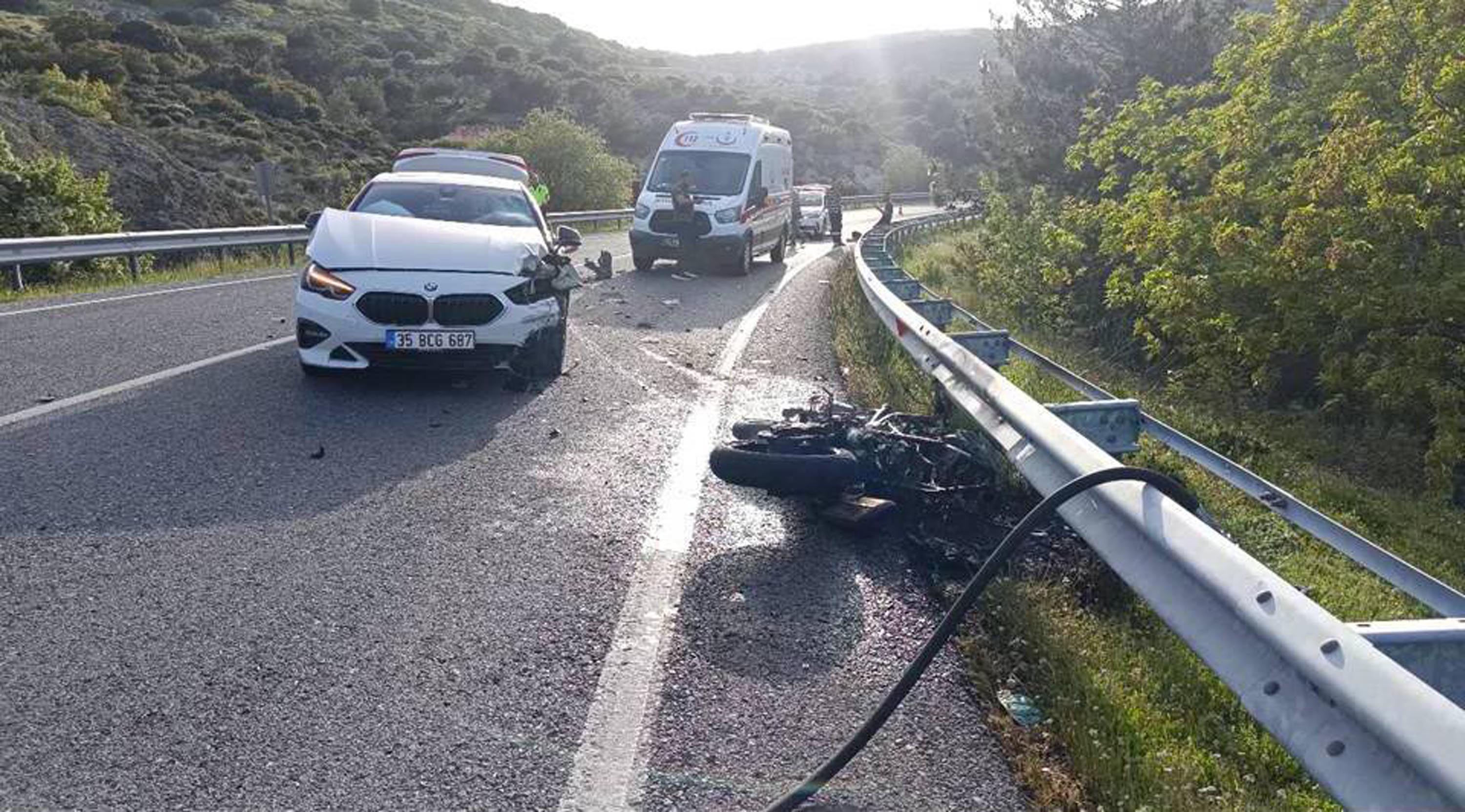 İzmir’de feci kaza:Motosiklet sürücüsü öldü