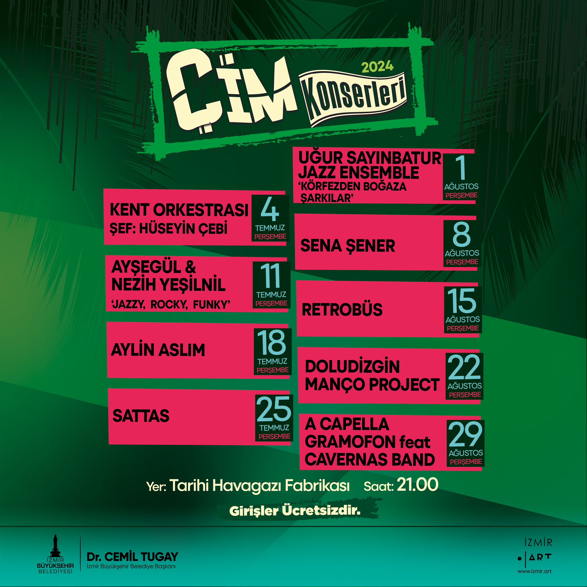 Ücretsiz çim konserleri başladı