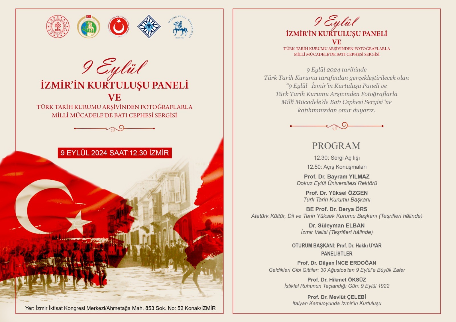 İZMİR'İN KURTULUŞU İÇİN ANLAMLI İŞ BİRLİĞİ: 9 EYLÜL PANELİ DÜZENLENECEK