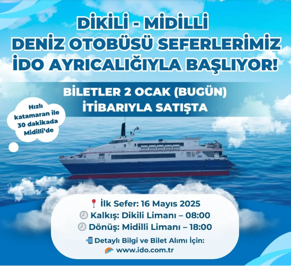 İzmir-Midilli arası sadece 30 dakika