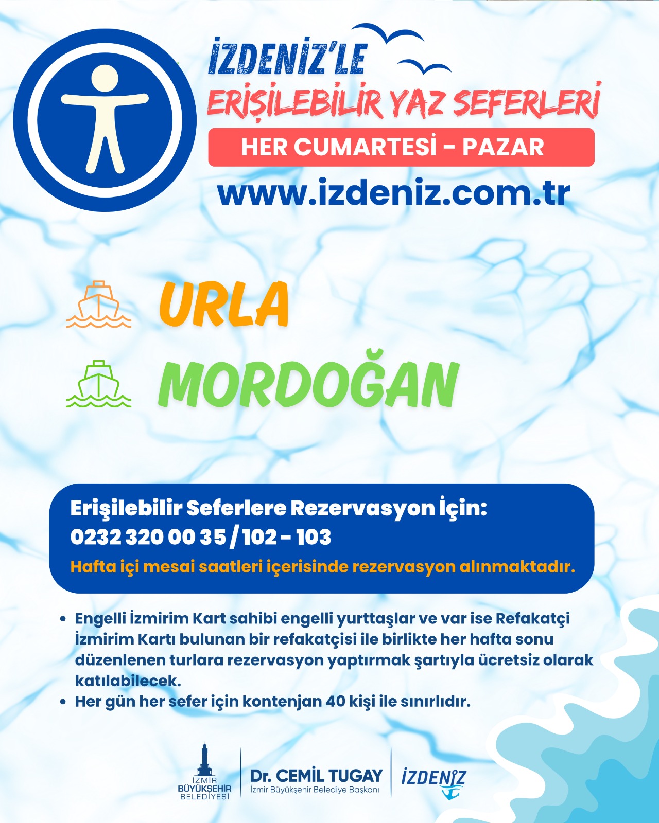 İZDENİZ’in Yaz Seferleri ile istikamet Urla ve Mordoğan