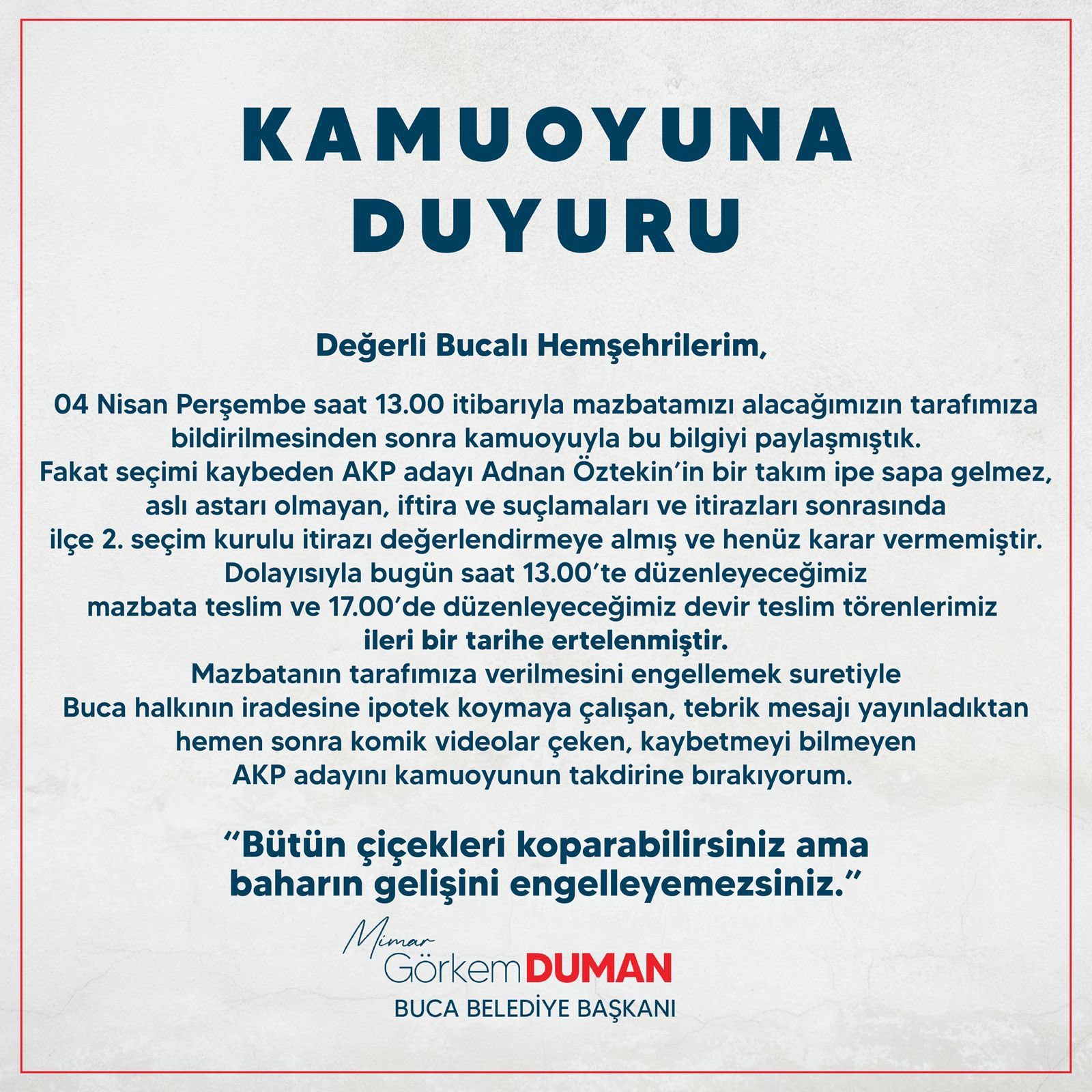 Buca’da seçime itiraz: Mazbata töreni ertelendi