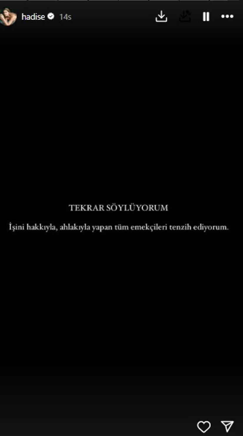 Şarkıcı Hadise'den "Ben bu Beren'i yerim" sözlerine tepki!