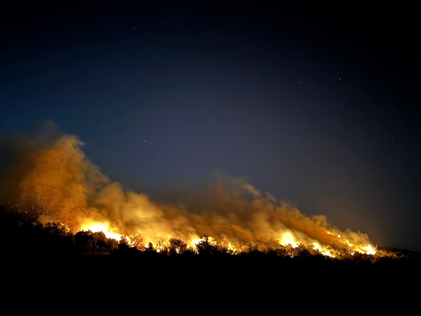 İzmir İtfaiyesi Buca'da başlayıp Gaziemir'e ulaşan yangına karşı siper oldu