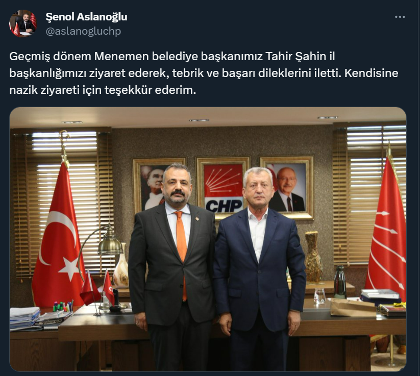Tahir Şahin, Şenol Aslanoğlu'nu makamında ziyaret etti