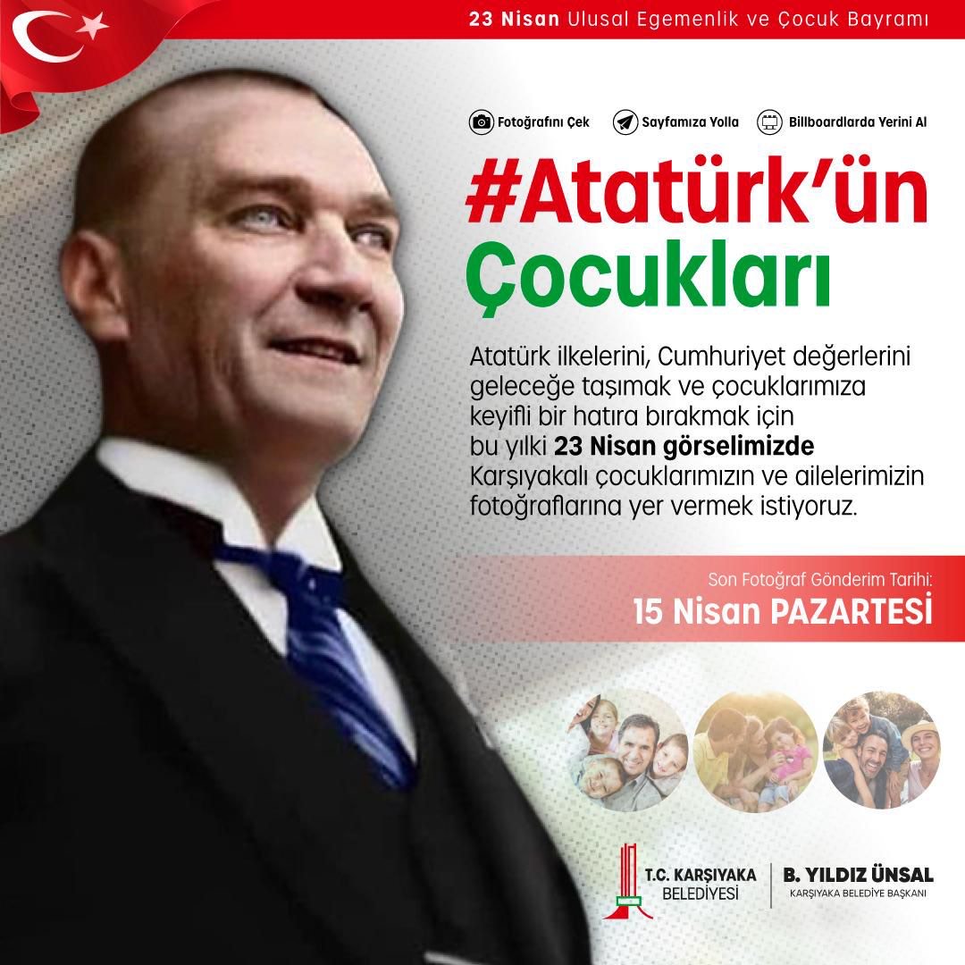 Karşıyakalı çocuklardan 23 Nisan’a özel Atatürk mozaiği