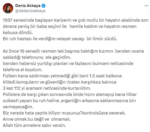Deniz Akkaya'dan kızıyla ilgili ağızları açık bırakan sözler