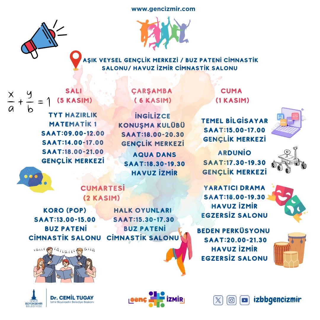 Genç İzmir'in yeni sezon kursları başlıyor