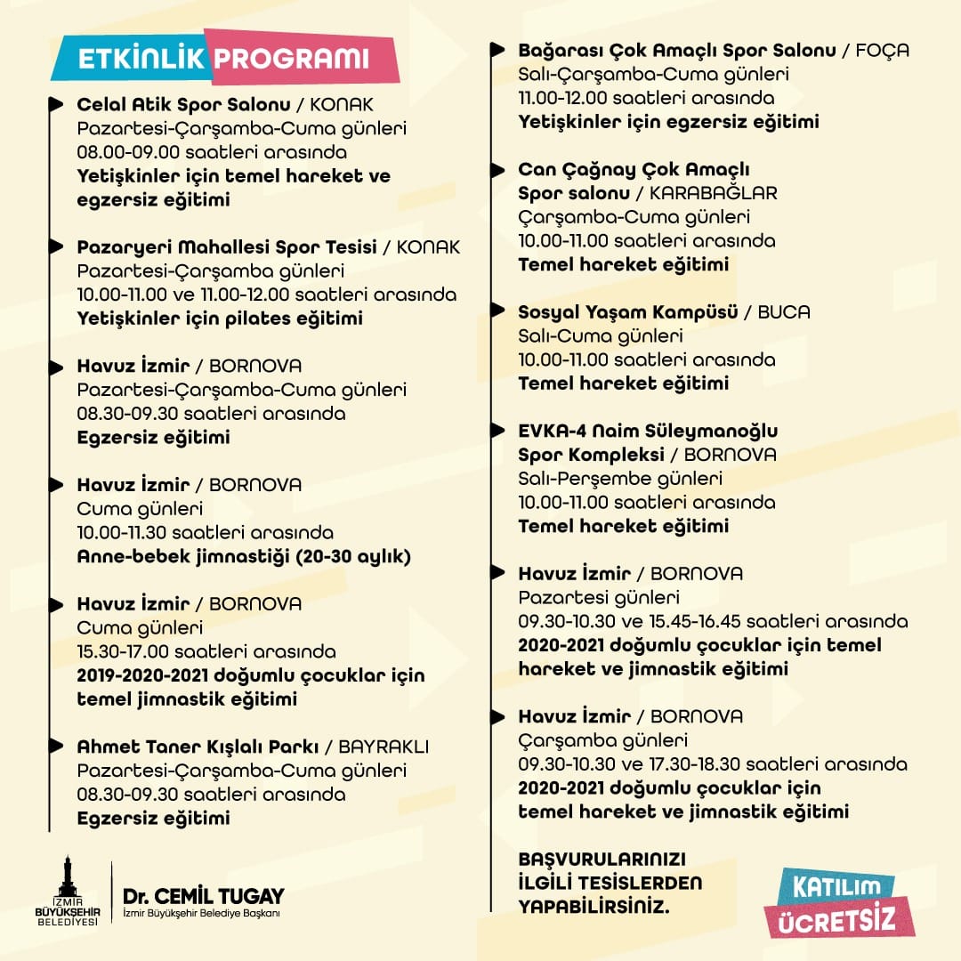 Başkan Tugay’ın koyduğu hedefe adım adım yürünüyor İzmir’de “Herkes İçin Spor” var