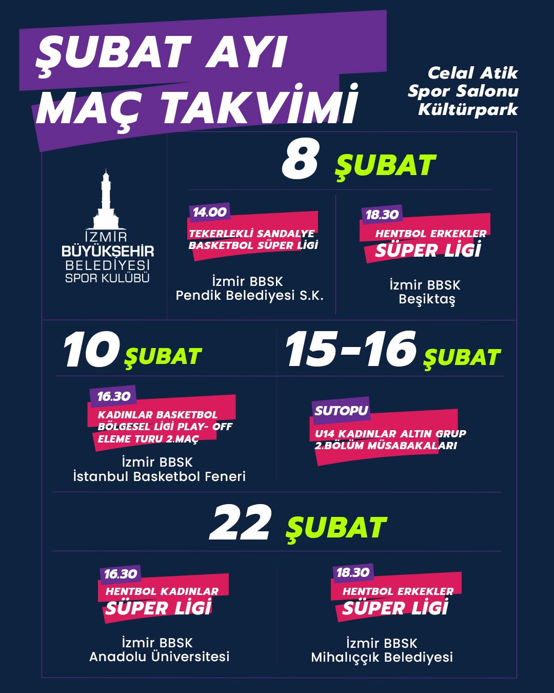 Şubat’ta spor ve heyecan var