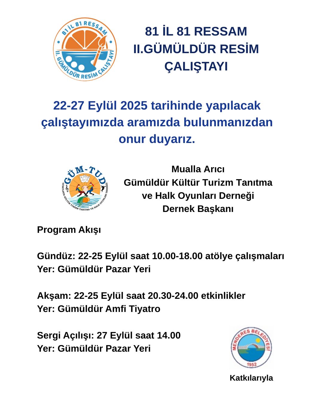 81 İlden 81 Ressam Menderes’te