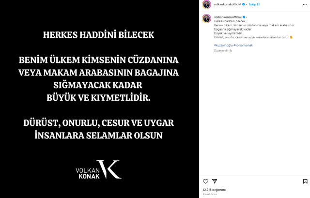 Volkan Konak'tan bir olay yaratacak açıklama daha